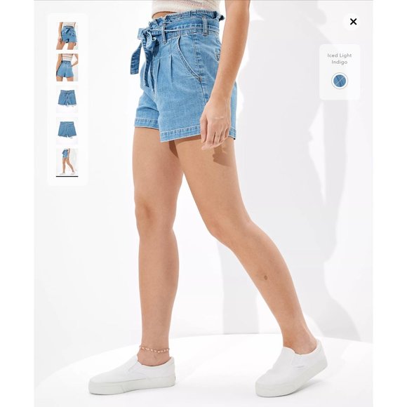 American Eagle Womens Size  26W/2 Super High Rise Denim Mom Short NWT! - Picture 3 of 16
